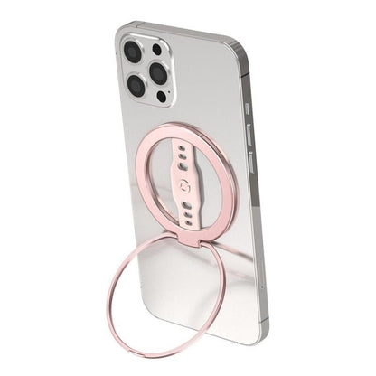 LiPUSEN LPS-201U Silicone Hand Clip Magsafe Cell Phone Holder With Magnetic Wireless Charger(Pink)