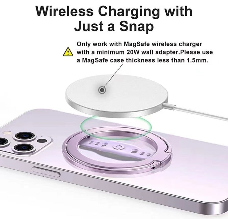 LiPUSEN LPS-201U Silicone Hand Clip Magsafe Cell Phone Holder With Magnetic Wireless Charger(Pink)