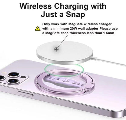 LiPUSEN LPS-201U Silicone Hand Clip Magsafe Cell Phone Holder With Magnetic Wireless Charger(Pink)