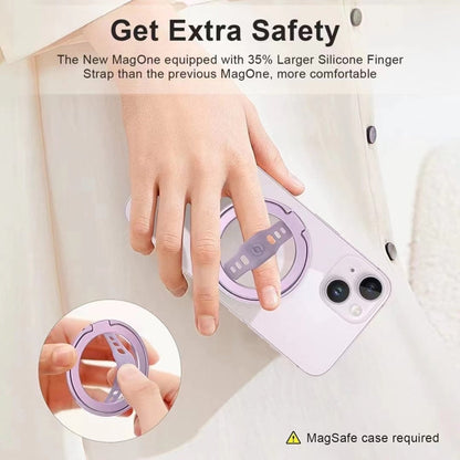 LiPUSEN LPS-201U Silicone Hand Clip Magsafe Cell Phone Holder With Magnetic Wireless Charger(Silver)