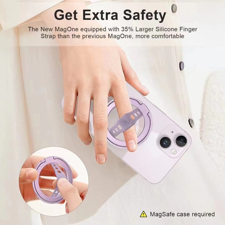 LiPUSEN LPS-201U Silicone Hand Clip Magsafe Cell Phone Holder With Magnetic Wireless Charger(Pink)