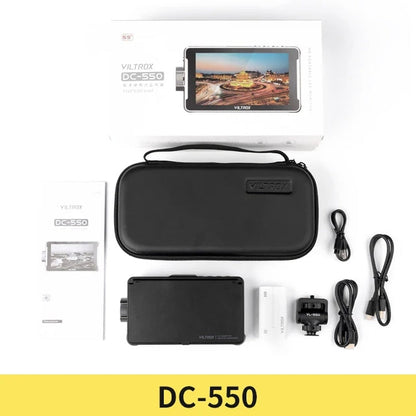 Moniteurs de studio pour appareil photo VILTROX DC550 à bouton-poussoir de 5,5 pouces Moniteur de réalisateur 4K HDMI 3D LUT