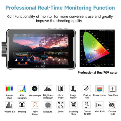 VILTROX DC550 Touch Model 5.5 Inch Camera Studio Monitors 4K HDMI 3D LUT Director Monitor