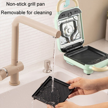 2 In 1 YIDPU Multifunctional Family Breakfast Maker Light Diet Sandwich Waffle Baker, CN Plug(Green)