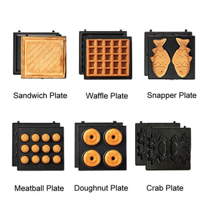 2 In 1 YIDPU Multifunctional Family Breakfast Maker Light Diet Sandwich Waffle Baker, CN Plug(Green)