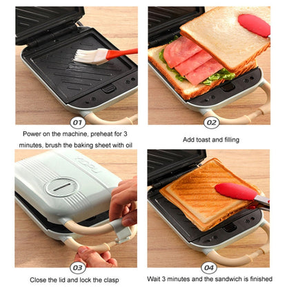 2 In 1 YIDPU Multifunctional Family Breakfast Maker Light Diet Sandwich Waffle Baker, CN Plug(Green)