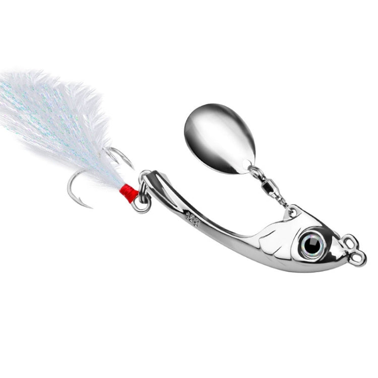 PROBEROS DW570 Leurre de pêche, paillettes tournantes, lancer long, trémor, nage, VIB, micro trémor, alliage de zinc (argent)Poids : 19 g
