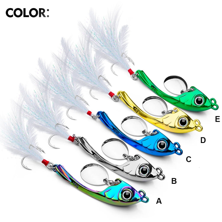 PROBEROS DW570 Fishing Lures Spinning Sequins Long Casting Tremor Swimming VIB Micro Tremor Zinc Alloy Bait(Colorful) Weight: 17g