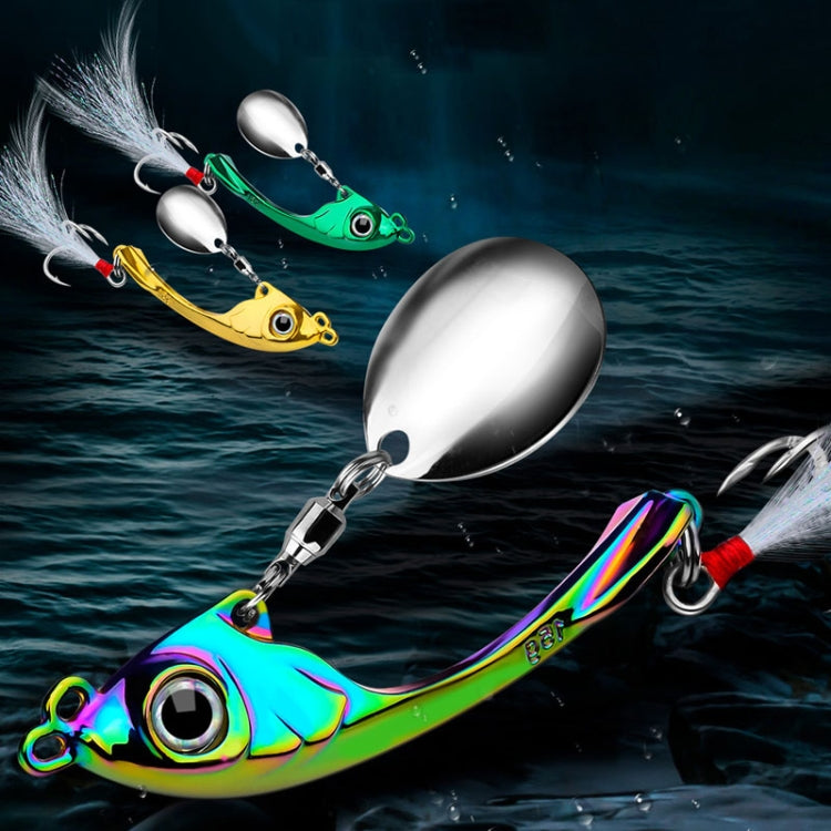 PROBEROS DW570 Fishing Lures Spinning Sequins Long Casting Tremor Swimming VIB Micro Tremor Zinc Alloy Bait(Colorful) Weight: 17g