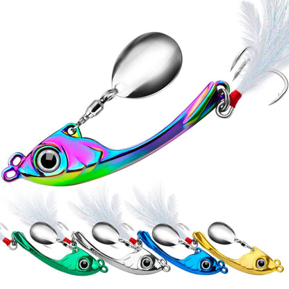 PROBEROS DW570 Fishing Lures Spinning Sequins Long Casting Tremor Swimming VIB Micro Tremor Zinc Alloy Bait(Colorful) Weight: 17g