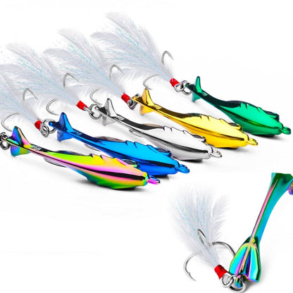 PROBEROS DW570 Fishing Lures Spinning Sequins Long Casting Tremor Swimming VIB Micro Tremor Zinc Alloy Bait(Colorful) Weight: 17g