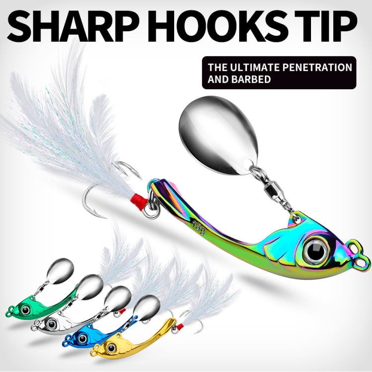 PROBEROS DW570 Fishing Lures Spinning Sequins Long Casting Tremor Swimming VIB Micro Tremor Zinc Alloy Bait(Colorful) Weight: 17g