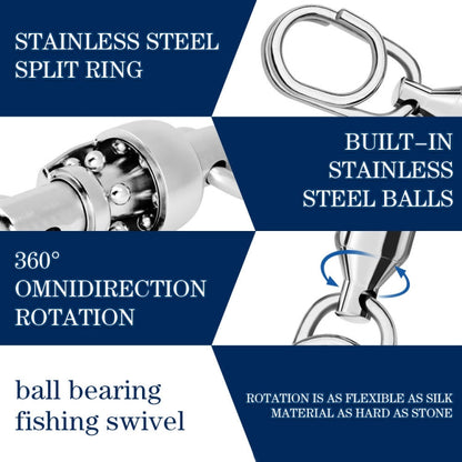 5pcs /Pack PROBEROS DAC006 Lure Baits 8-Type Rings Connector High-Speed Bearing Swivel Oval Pin Fishing Gear Accessories, Length: 30mm
