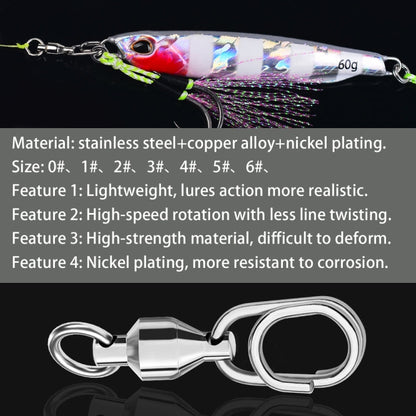 5pcs /Pack PROBEROS DAC006 Lure Baits 8-Type Rings Connector High-Speed Bearing Swivel Oval Pin Fishing Gear Accessories, Length: 30mm