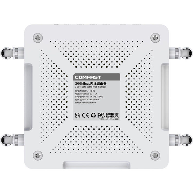 COMFAST CF-N1 V2  300Mbps WIFI4 Wireless Router With 1 Wan + 4 Lan RJ45 Ports,EU Plug
