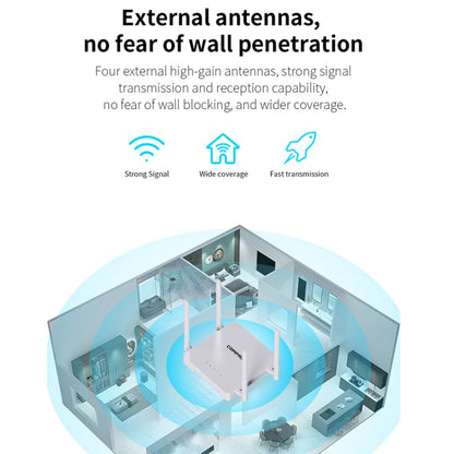 COMFAST CF-N1 V2  300Mbps WIFI4 Wireless Router With 1 Wan + 4 Lan RJ45 Ports,EU Plug
