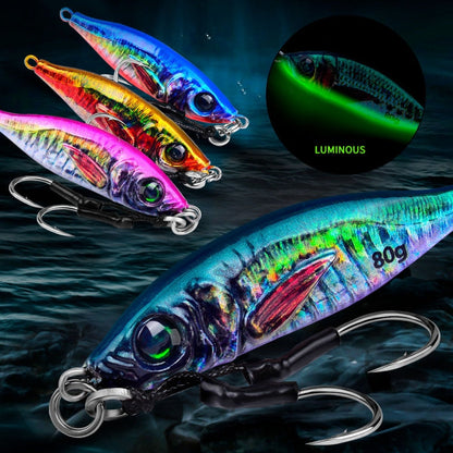 PROBEROS  LF136 Fishing Lure 3D Spray Painted Imitation Bait Long Casting Freshwater Fishing Warbler Bass Leader Lure, Size: 60g(Color E)