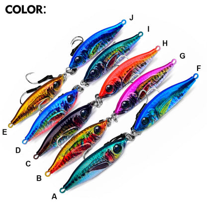 PROBEROS  LF136 Fishing Lure 3D Spray Painted Imitation Bait Long Casting Freshwater Fishing Warbler Bass Leader Lure, Size: 60g(Color E)
