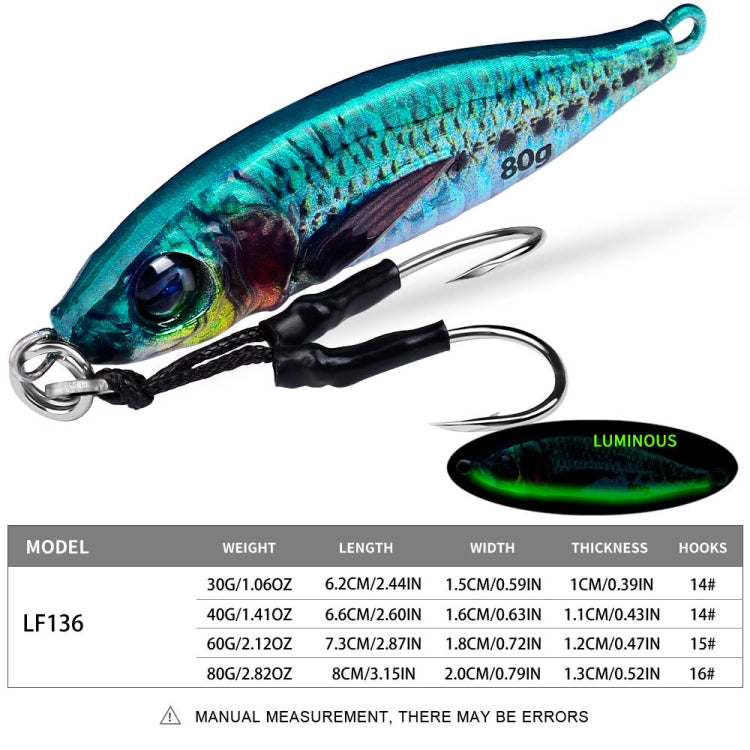 PROBEROS  LF136 Fishing Lure 3D Spray Painted Imitation Bait Long Casting Freshwater Fishing Warbler Bass Leader Lure, Size: 40g(Color I)