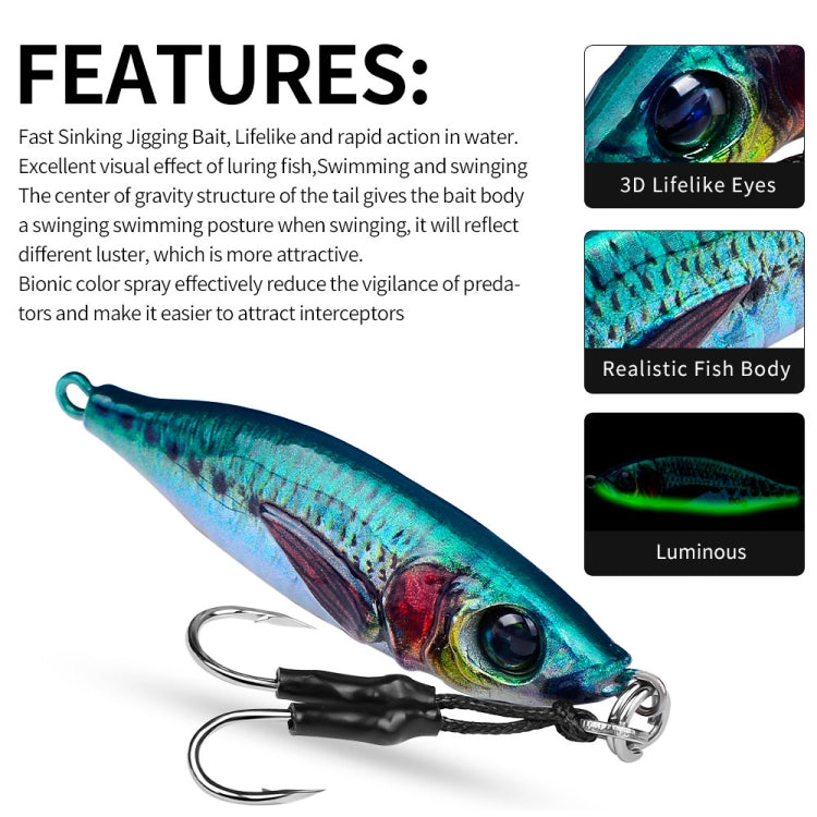 PROBEROS  LF136 Fishing Lure 3D Spray Painted Imitation Bait Long Casting Freshwater Fishing Warbler Bass Leader Lure, Size: 40g(Color E)