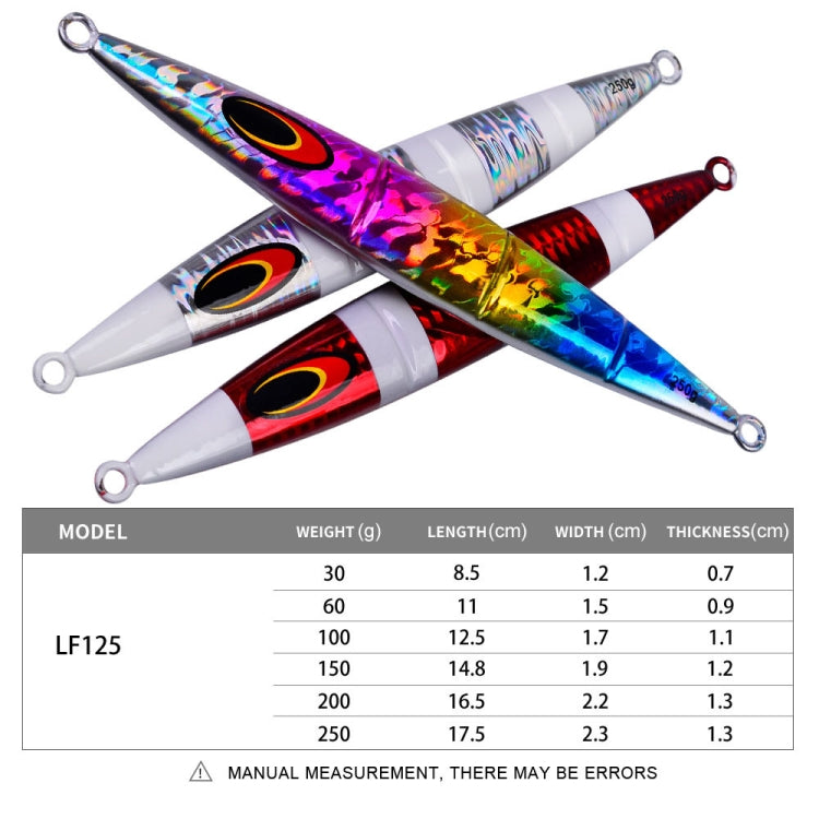PROBEROS F125 Jogging Steelhead Deep Sea Boat Fishing Lure Rapid Sinking Sea Fishing Fake Bait, Size: 200g(Luminous  Color D)