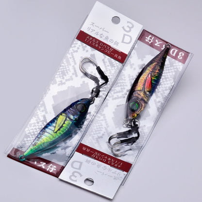 PROBEROS LF137 3D Spray Painted Bionic Lure Warp Bass Leader Fish Long Casting Freshwater Sea Luminous Fishing Bait, Size: 80g(Color B)