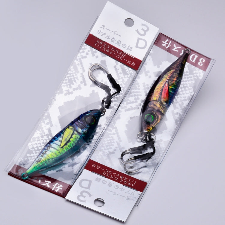 PROBEROS LF137 3D Spray Painted Bionic Lure Warp Bass Leader Fish Long Casting Freshwater Sea Luminous Fishing Bait, Size: 60g(Color C)