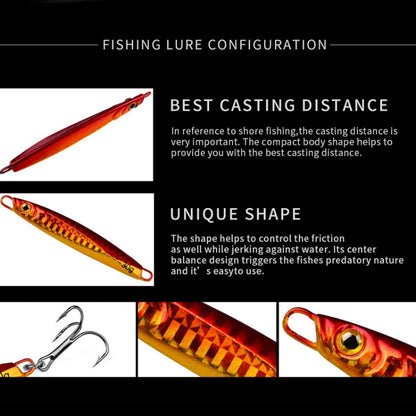 PROBEROS LF128 Long Casting Lure Iron Plate Lead Fish Freshwater Sea Fishing Warp Bass Metal Sequins Baits, Size: 20g(Color B)