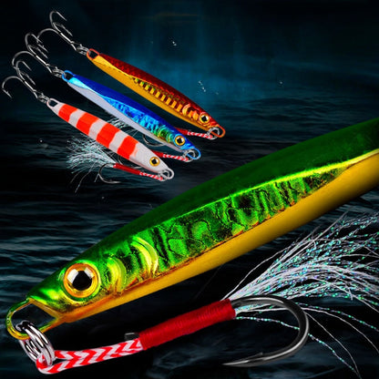 PROBEROS LF128 Long Casting Lure Iron Plate Lead Fish Freshwater Sea Fishing Warp Bass Metal Sequins Baits, Size: 20g(Color B)