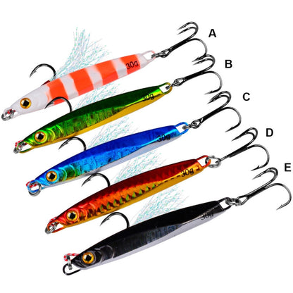 PROBEROS LF128 Long Casting Lure Iron Plate Lead Fish Freshwater Sea Fishing Warp Bass Metal Sequins Baits, Size: 10g(Color B)