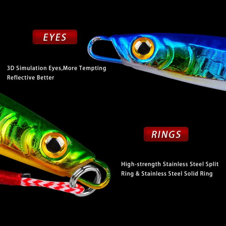 PROBEROS LF128 Long Casting Lure Iron Plate Lead Fish Freshwater Sea Fishing Warp Bass Metal Sequins Baits, Size: 20g(Color B)