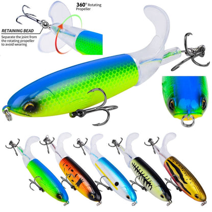 PROBEROS DW601 360 Degree Rotating Propeller Lures Topwater Tethered Tractor Floating Fake Fish Bait, Size: 14.5cm/32.5g(Color B)