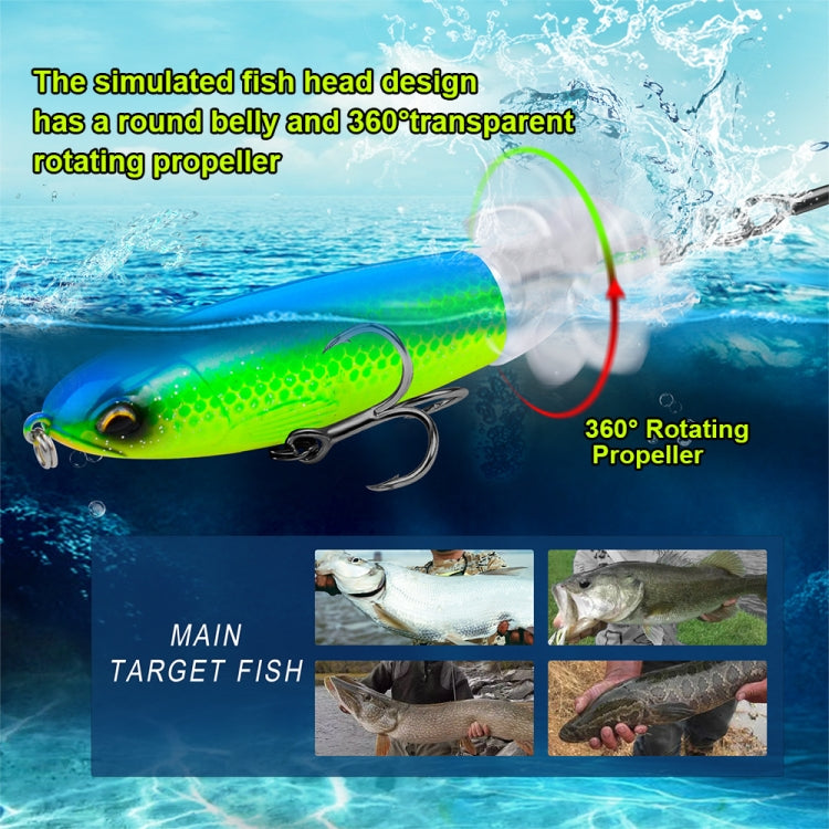 PROBEROS DW601 360 Degree Rotating Propeller Lures Topwater Tethered Tractor Floating Fake Fish Bait, Size: 14.5cm/32.5g(Color A)