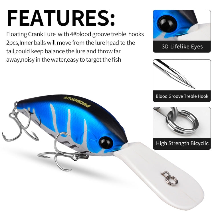 PROBEROS DW574 Bait Floating Rock Plastic Lure Small Fatty Fish Fake Bait Fishing Tackle, Size: 12.5cm/24.5g(Color A)