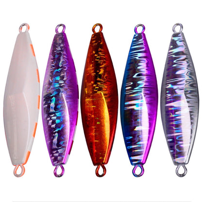PROBEROS LF124 Deep Sea Iron Plate Lead Fish Fishing Lure Slow Sinking Rocking Luminous Boat Fishing Bait, Size: 60g(Color A)