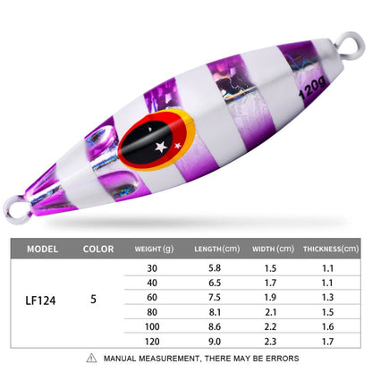 PROBEROS LF124 Deep Sea Iron Plate Lead Fish Fishing Lure Slow Sinking Rocking Luminous Boat Fishing Bait, Size: 40g(Color A)