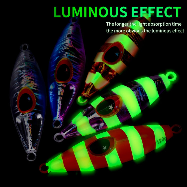 PROBEROS LF124 Deep Sea Iron Plate Lead Fish Fishing Lure Slow Sinking Rocking Luminous Boat Fishing Bait, Size: 30g(Color A)