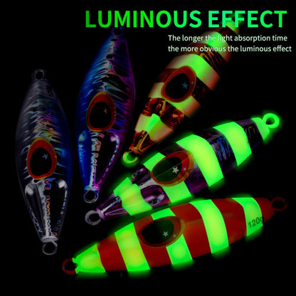 PROBEROS LF124 Deep Sea Iron Plate Lead Fish Fishing Lure Slow Sinking Rocking Luminous Boat Fishing Bait, Size: 30g(Color A)