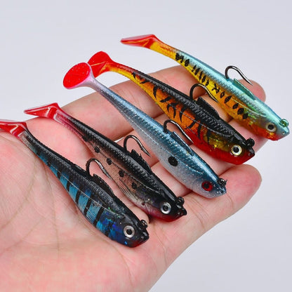 PROBEROS DW6085 Sea Bass Leadfish Soft Lure T-Tail Software Baits Sea Fishing Boat Fishing Bionic Lures, Size: 5cm/3.6g(Color B)