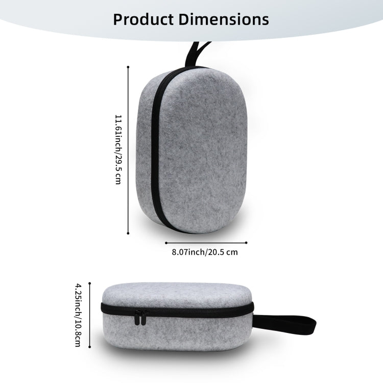 JYS-APP001 For Apple Vision Pro Headset Storage Bag VR Glasses Anti-Scrape Portable Bag, Color: Gray Linen