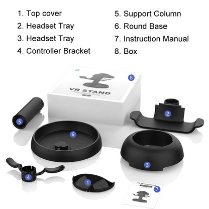 AMVR TYBP1 VR Desktop Storage Display Rack For Apple Vision Pro / Meta Quest 3 / Pico 4 / PlayStation VR 2(Black)