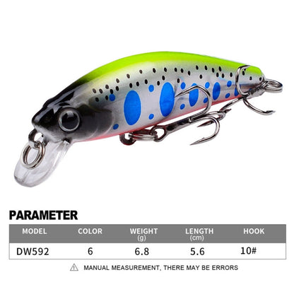 PROBEROS DW592 Sinking Minnow Lure Long Casting Fake Bait Bionic Plastic Hard Bait(Color E)