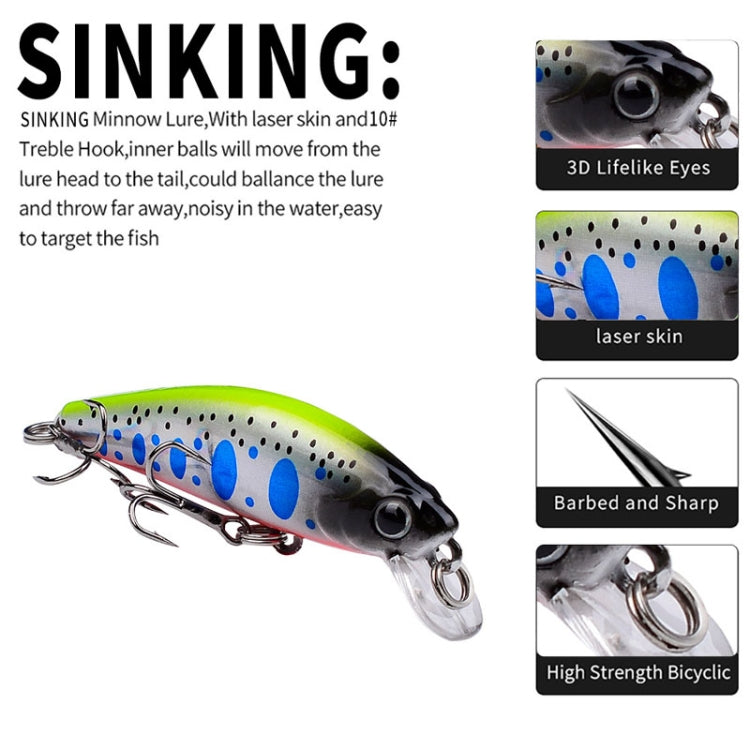 Leurre Minnow Coulant PROBEROS DW592, Longue Distance de Lancer, Faux Appât Bionique en Plastique Dur (Couleur B)