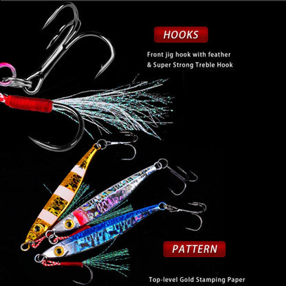 PROBEROS LF126 Long Casting Lead Fish Bait Freshwater Sea Fishing Fish Lures Sequins, Weight: 15g(Color E)