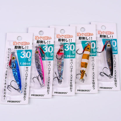 PROBEROS LF126 Long Casting Lead Fish Bait Freshwater Sea Fishing Fish Lures Sequins, Weight: 15g(Color E)