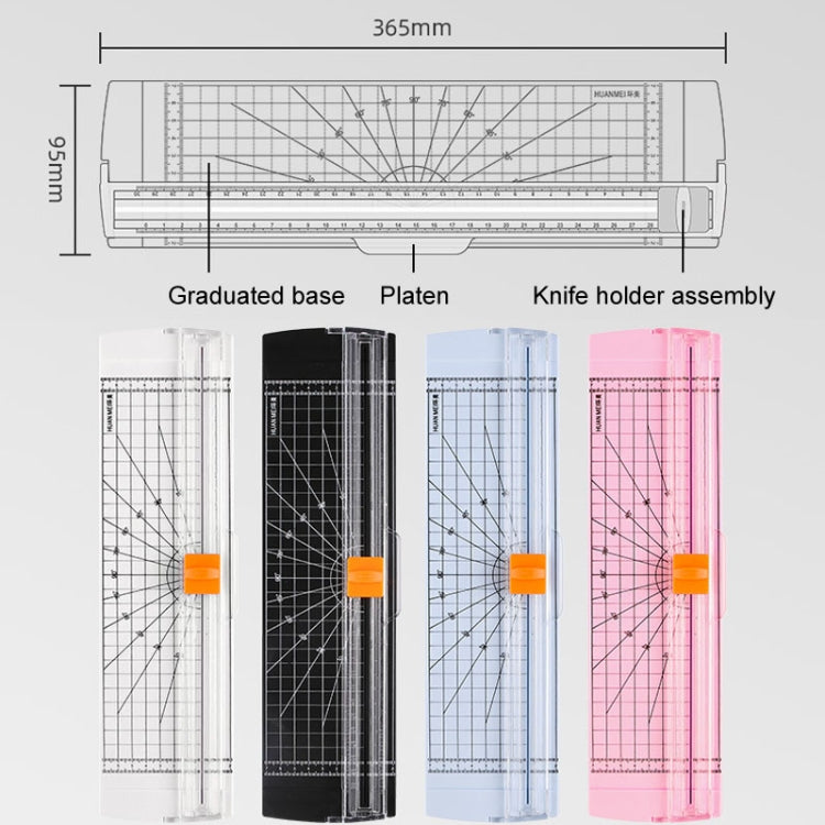 HUANMEI For A3 A4 A5 Paper Cutter With Pull-out Ruler DIY Small Portable Photo Die Cutting Machine(White)