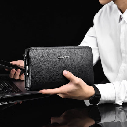WEIXIER W125 Men Clutch Bag Password Zipper Business Phone Case(Black)