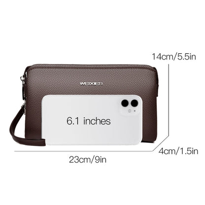 WEIXIER W125 Men Clutch Bag Password Zipper Business Phone Case(Black)