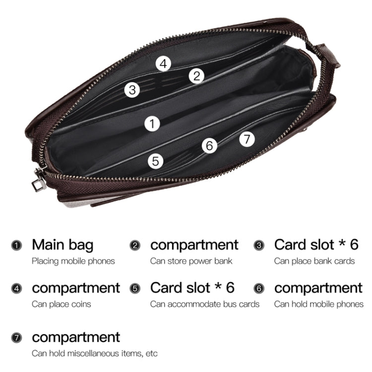 WEIXIER W125 Men Clutch Bag Password Zipper Business Phone Case(Black)