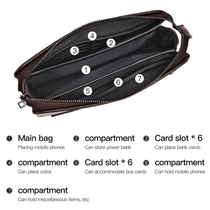 WEIXIER W125 Men Clutch Bag Password Zipper Business Phone Case(Black)